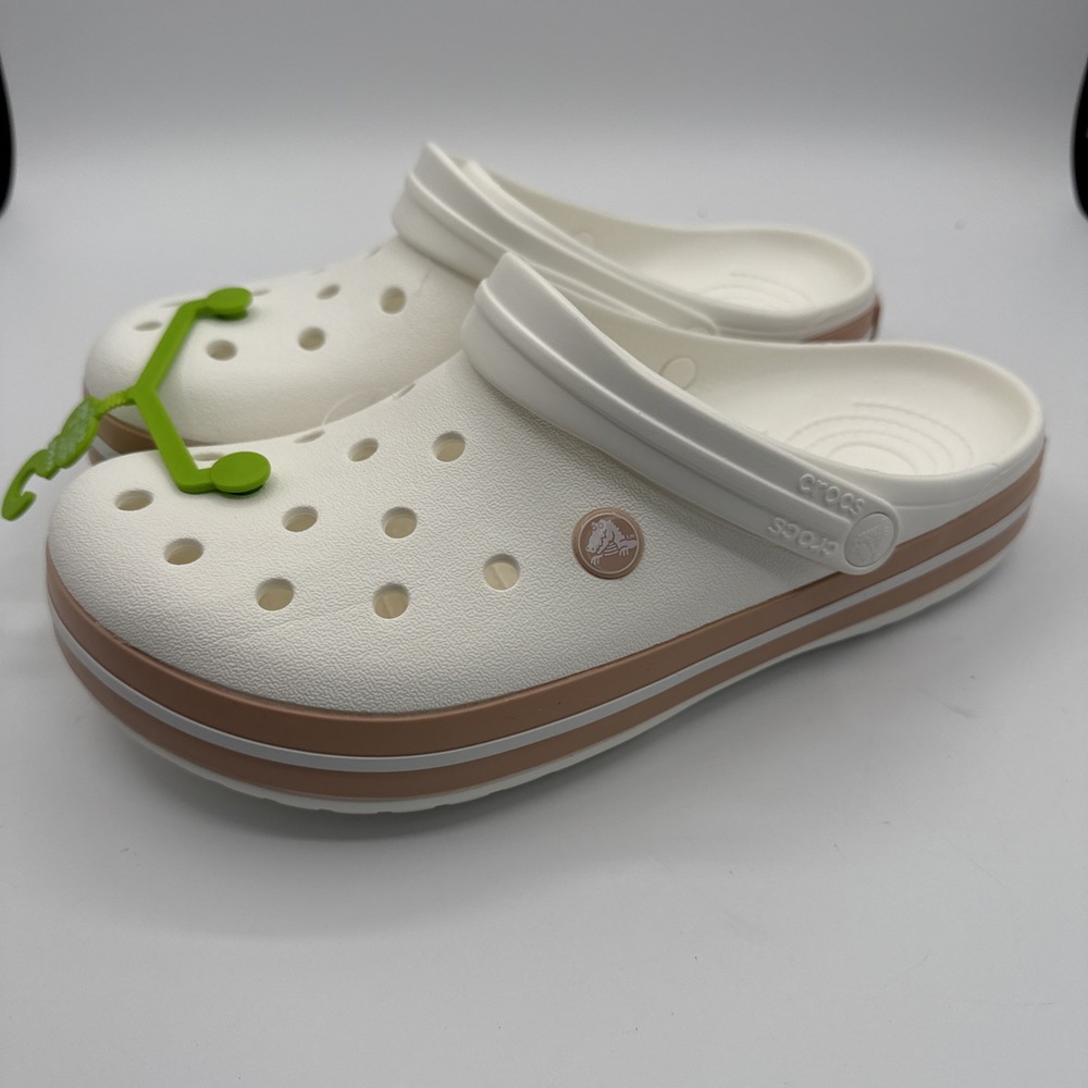 Crocs Crocband Clog Shoes Men's Size 9 Women 11 White/Light Pink Sandals Comfort - Picture 4 of 8